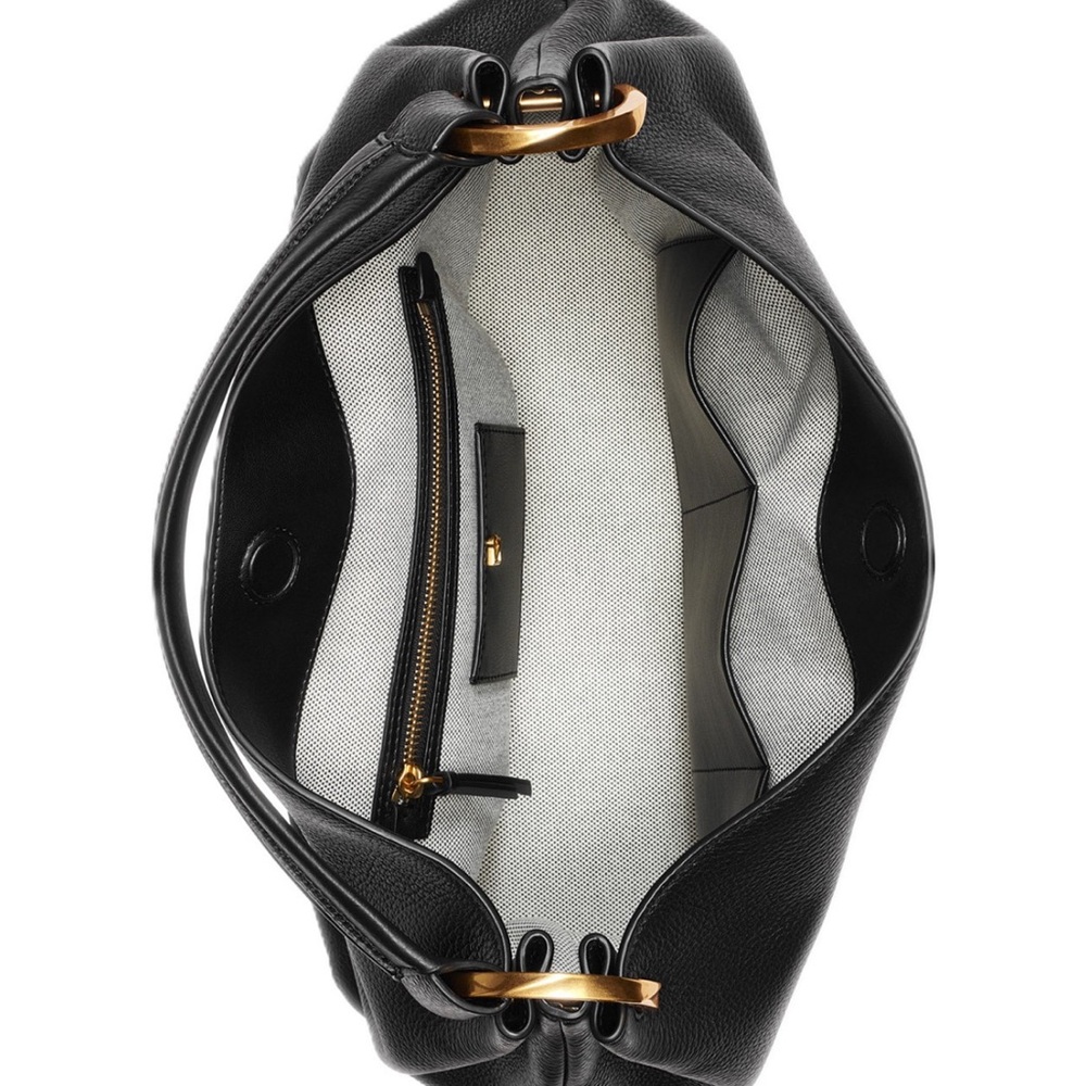 Donna Karan New York Glenwood Leather Shoulder Black handbag with Tassel Detail - Picture 4 of 16